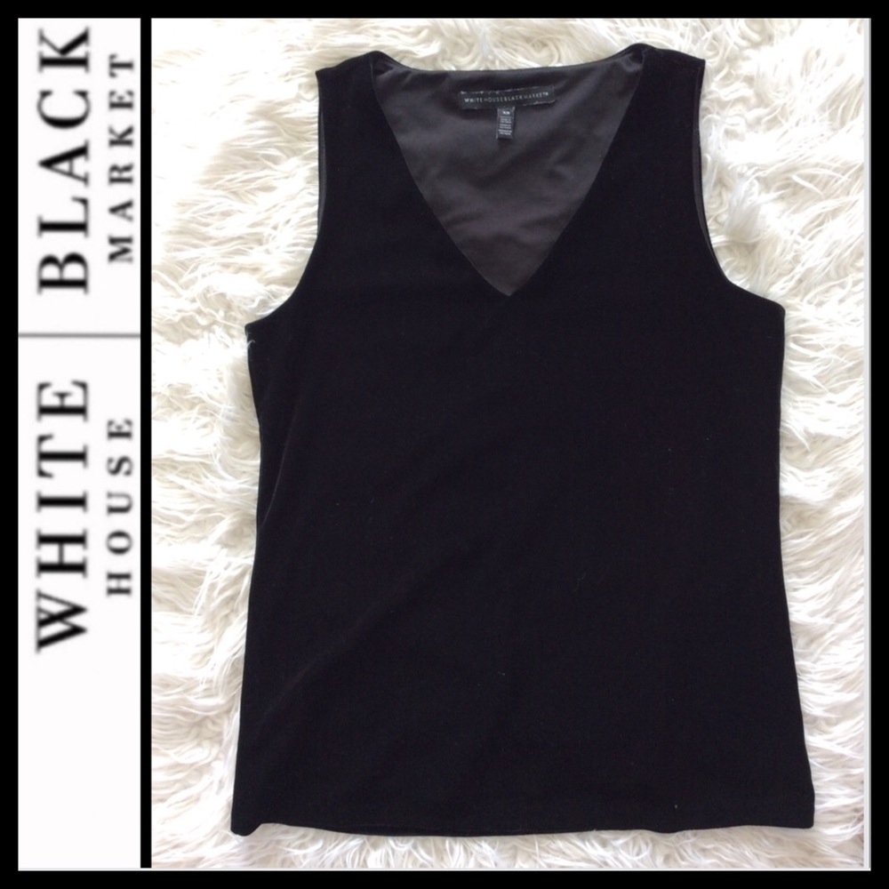 White House Black Market Velvet V-Neck Top - Picture 5 of 7